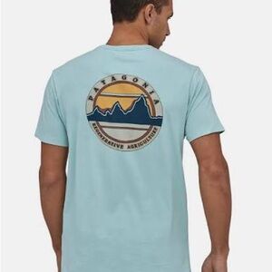 Patagonia Men's Light Blue Graphic Tee